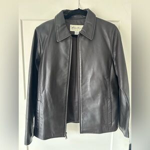 Vintage Eddie Bauer dark Brown Leather Jacket Sz M